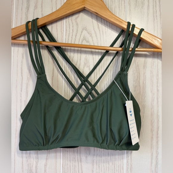 Beachsissi Other - beachsissi Strappy Crossback Bikini Top Green Medium NWT Swimwear